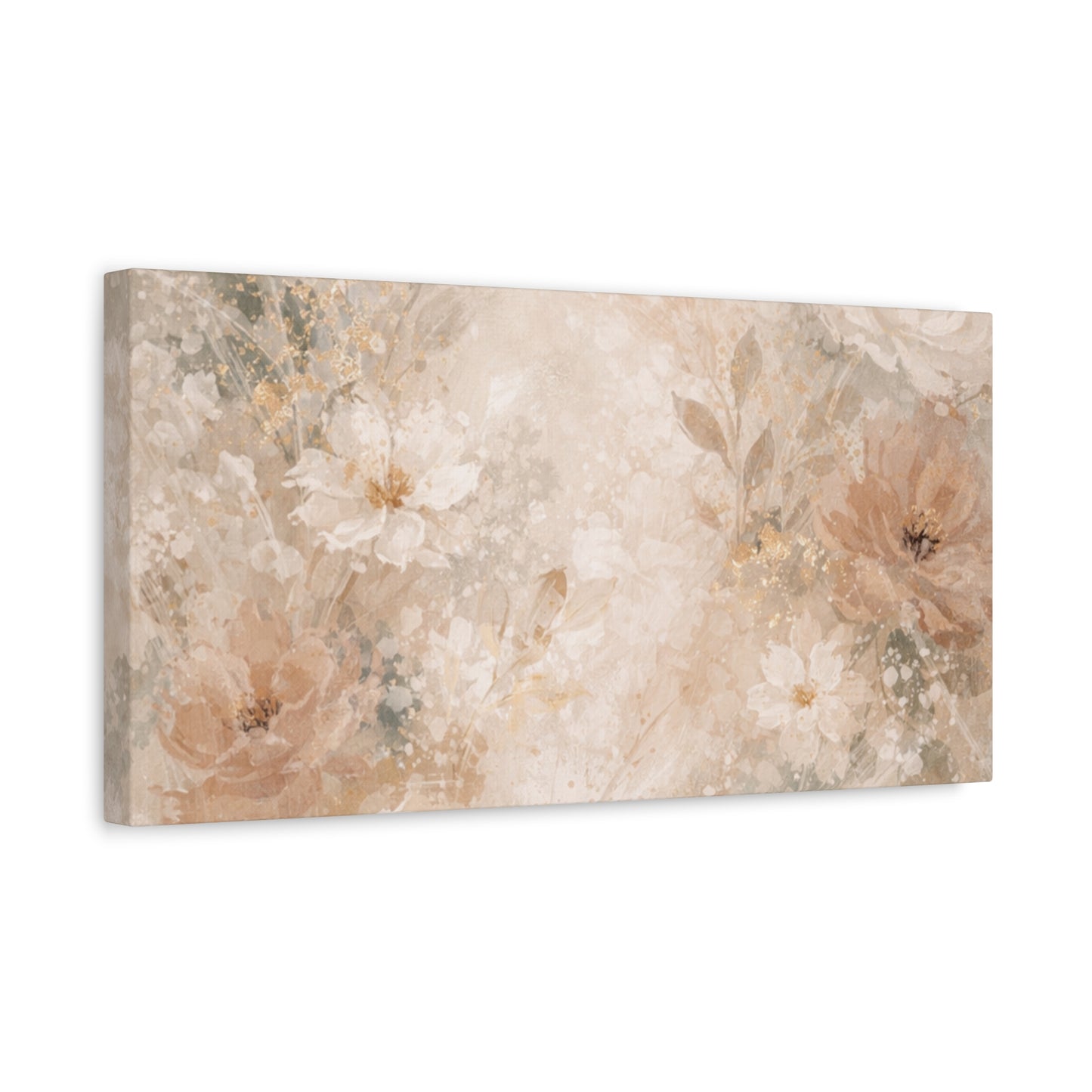 Neutral Vintage Floral Canvas Print — Matte Stretched Wall Art - Paragon Prints
