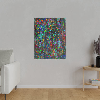 Color Drip Explosion Canvas Print  – Abstract Splatter Wall Art with Neon Paint on Dark Texture