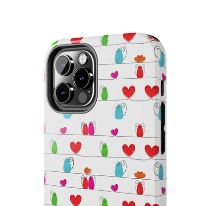 Cat and Hearts Tough Phone Cases
