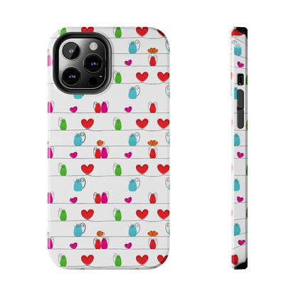 Cat and Hearts Tough Phone Cases
