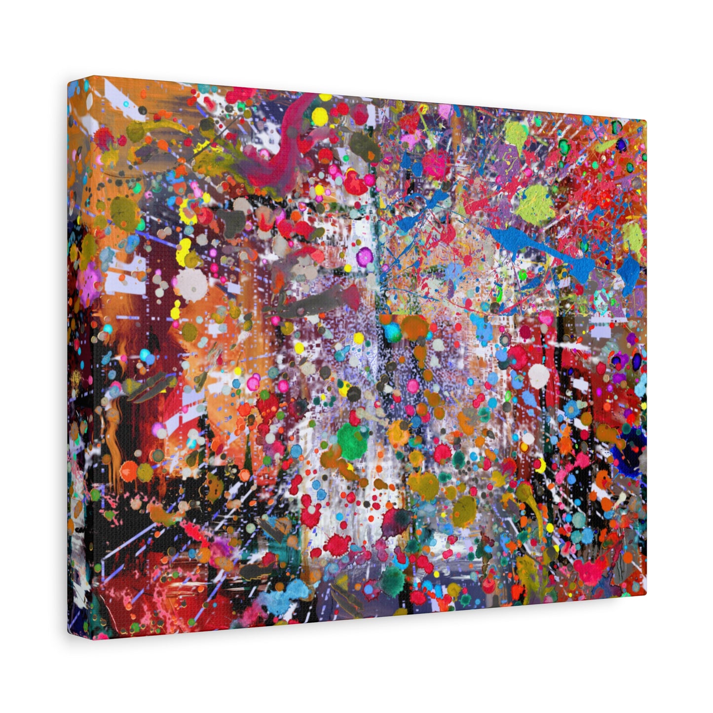 Urban Chaos: Neon Splatter Symphony Abstract Canvas Print Art