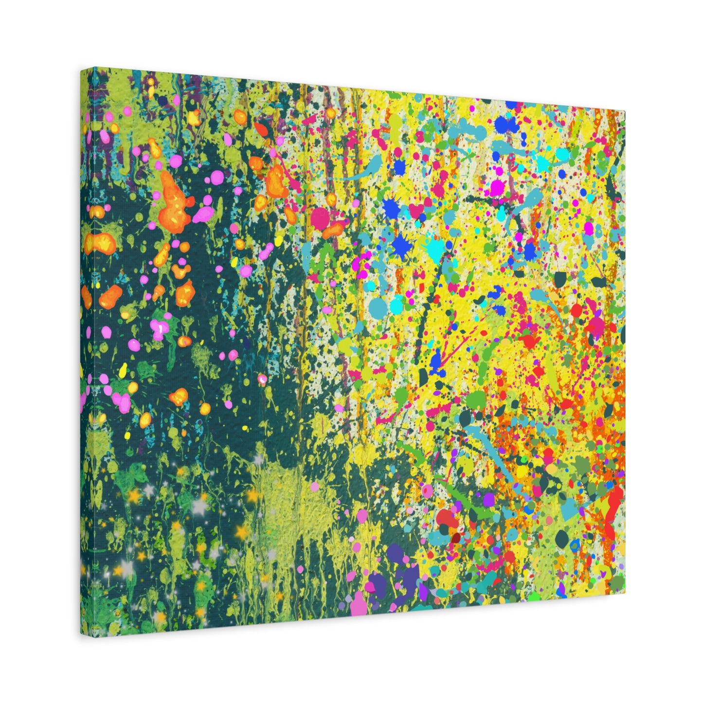 Vibrant Colorful Paint Splatter Abstract Art Canvas Print