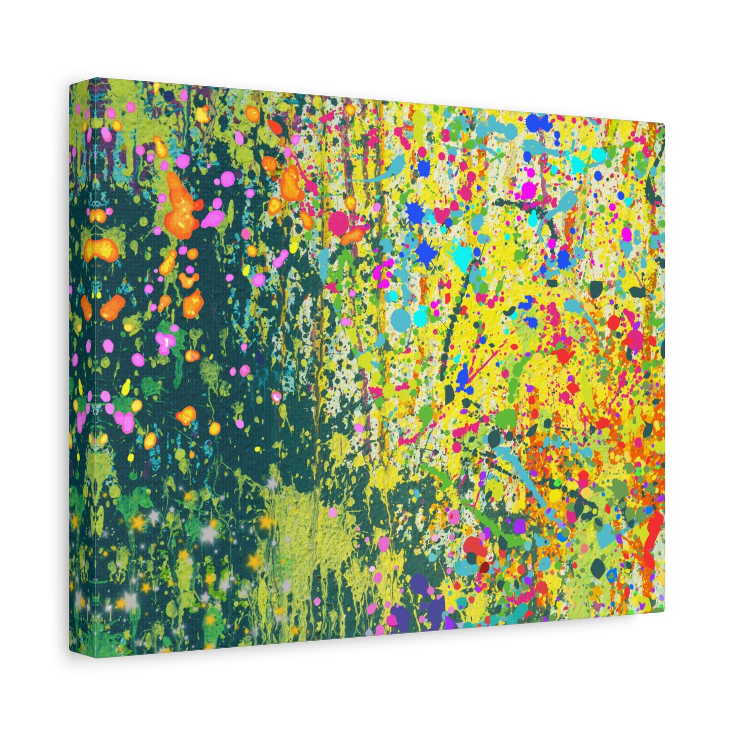 Vibrant Colorful Paint Splatter Abstract Art Canvas Print