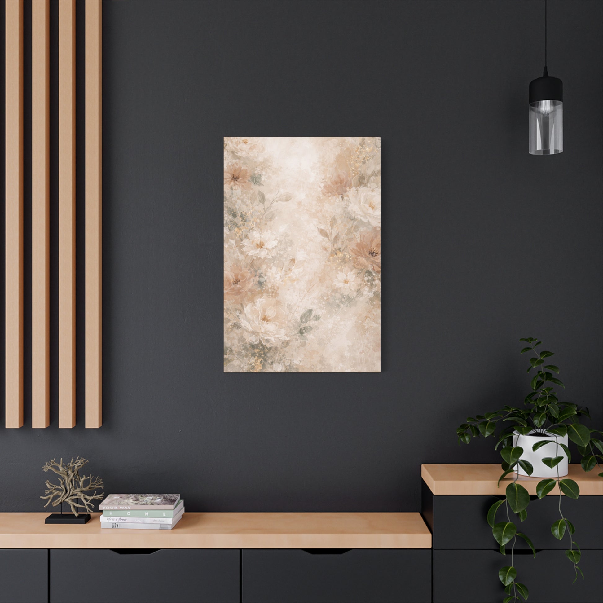 Neutral Vintage Floral Canvas Print — Matte Stretched Wall Art - Paragon Prints