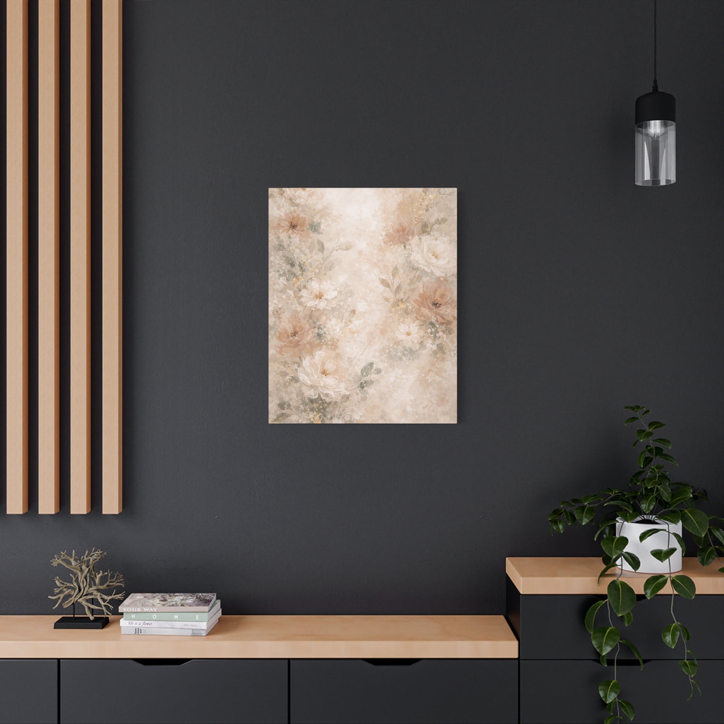 Neutral Vintage Floral Canvas Print — Matte Stretched Wall Art - Paragon Prints