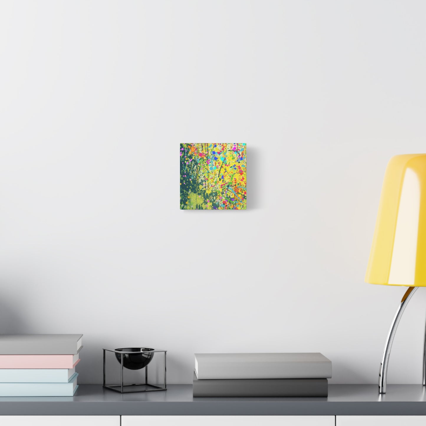 Vibrant Colorful Paint Splatter Abstract Art Canvas Print