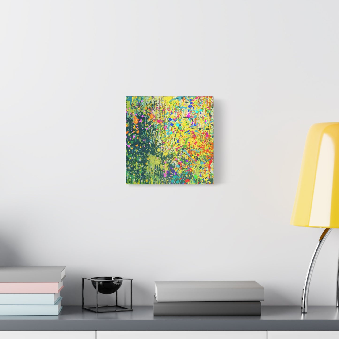 Vibrant Colorful Paint Splatter Abstract Art Canvas Print
