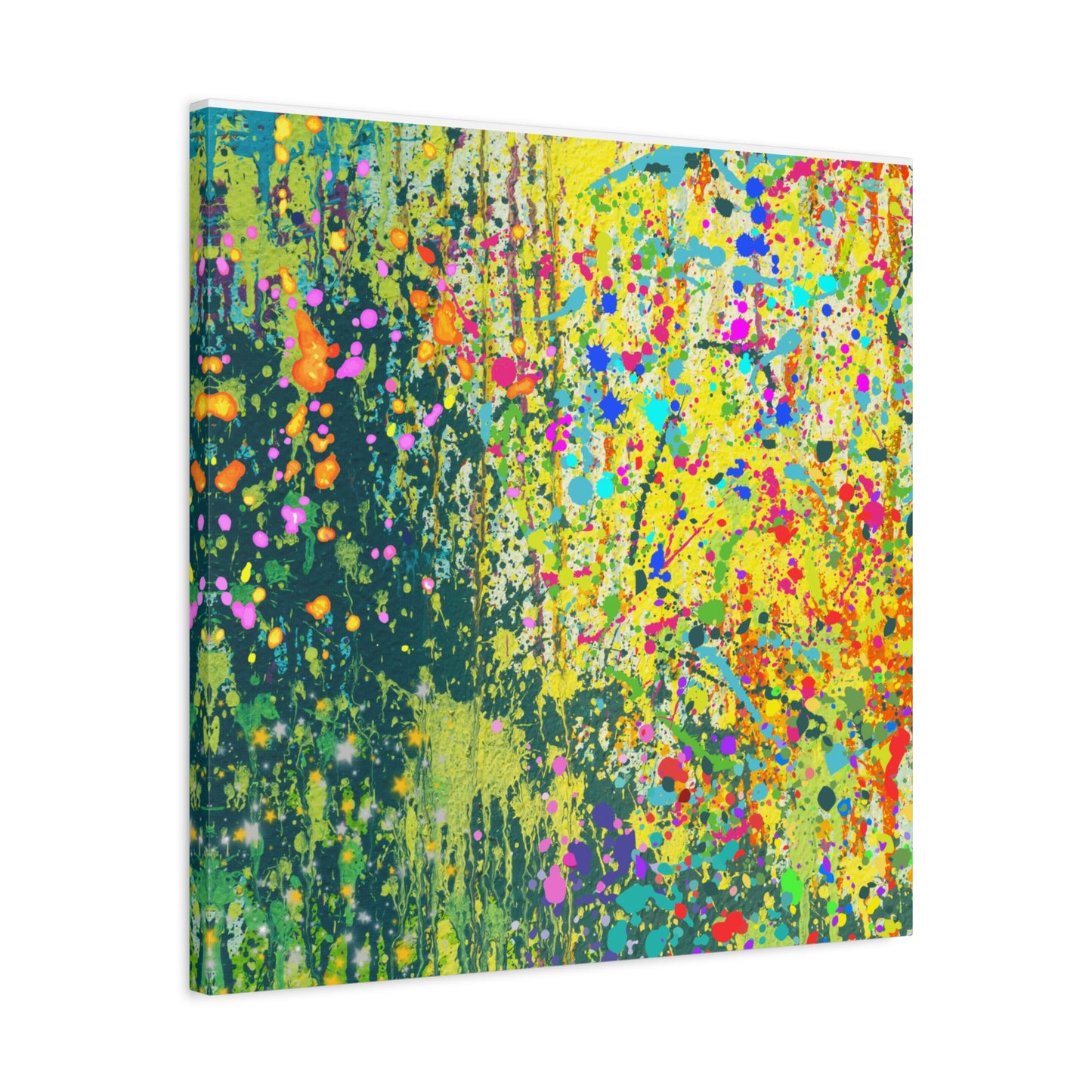 Vibrant Colorful Paint Splatter Abstract Art Canvas Print