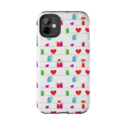 Cat and Hearts Tough Phone Cases