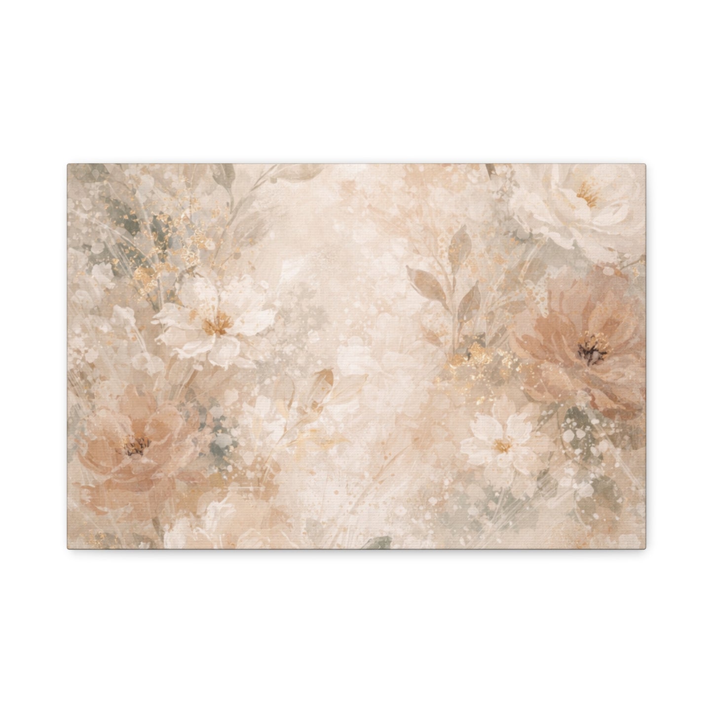 Neutral Vintage Floral Canvas Print — Matte Stretched Wall Art - Paragon Prints