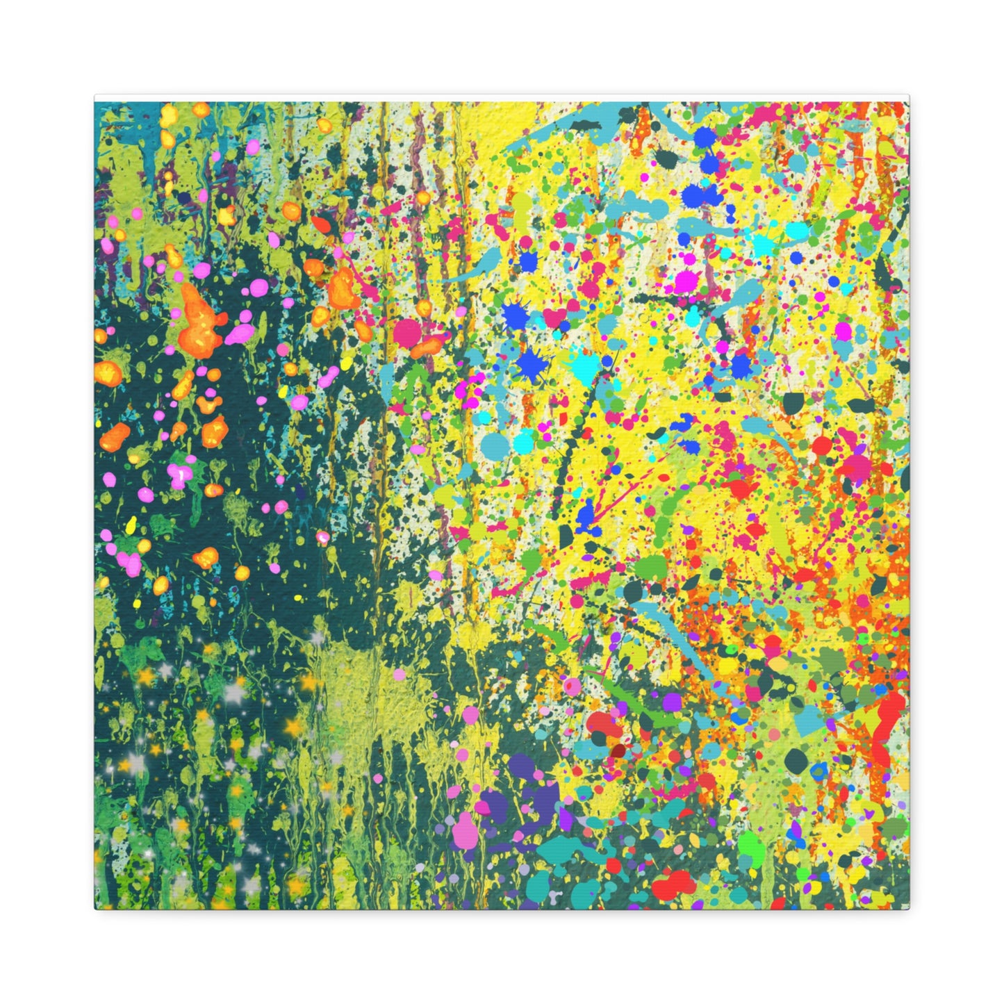 Vibrant Colorful Paint Splatter Abstract Art Canvas Print