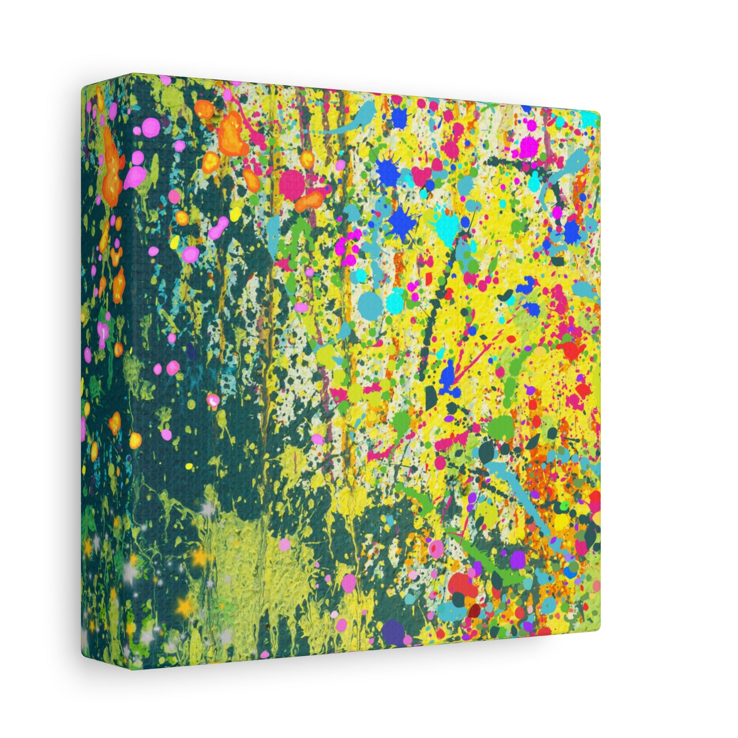 Vibrant Colorful Paint Splatter Abstract Art Canvas Print