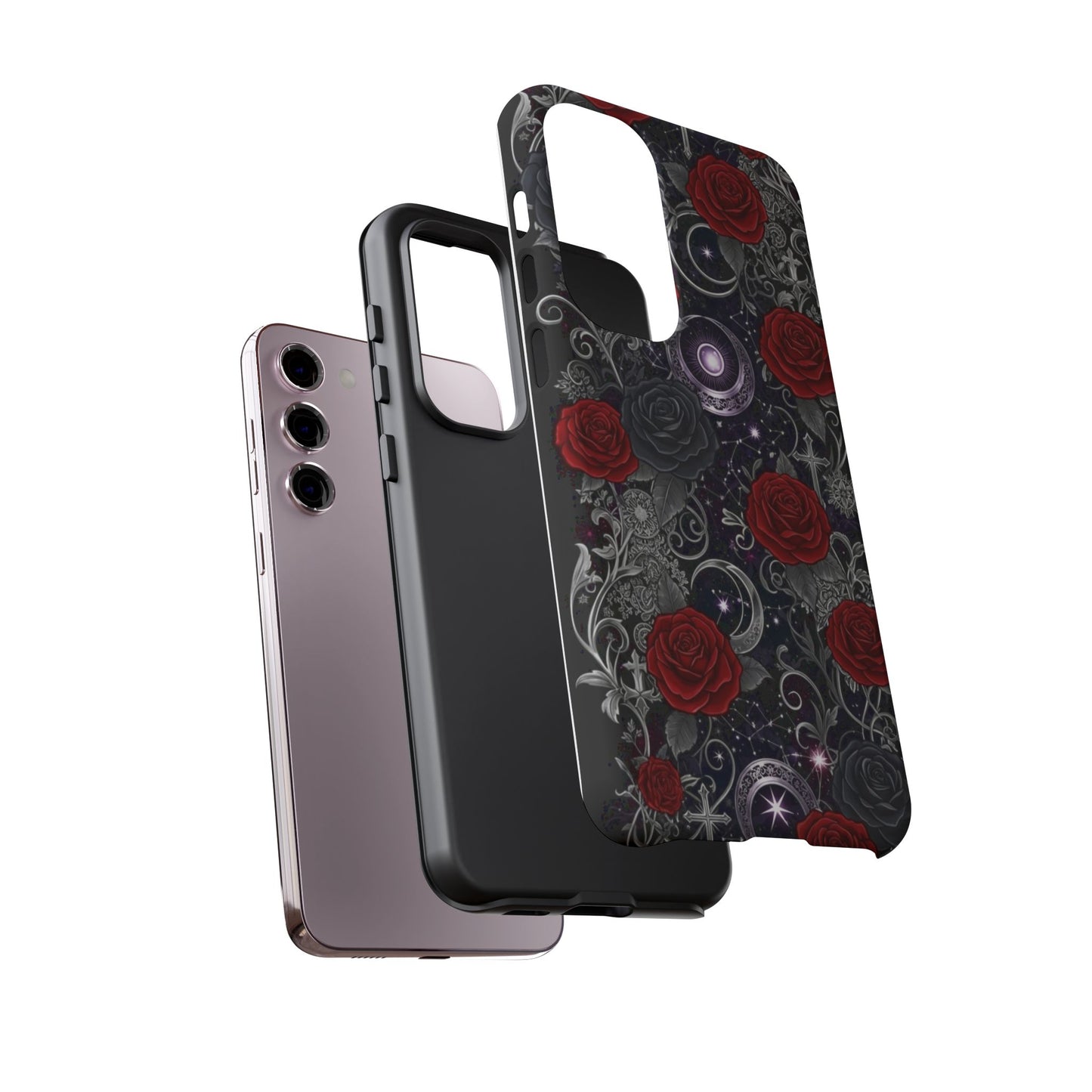 Dark Gothic Red Roses Matte Tough Phone Cases