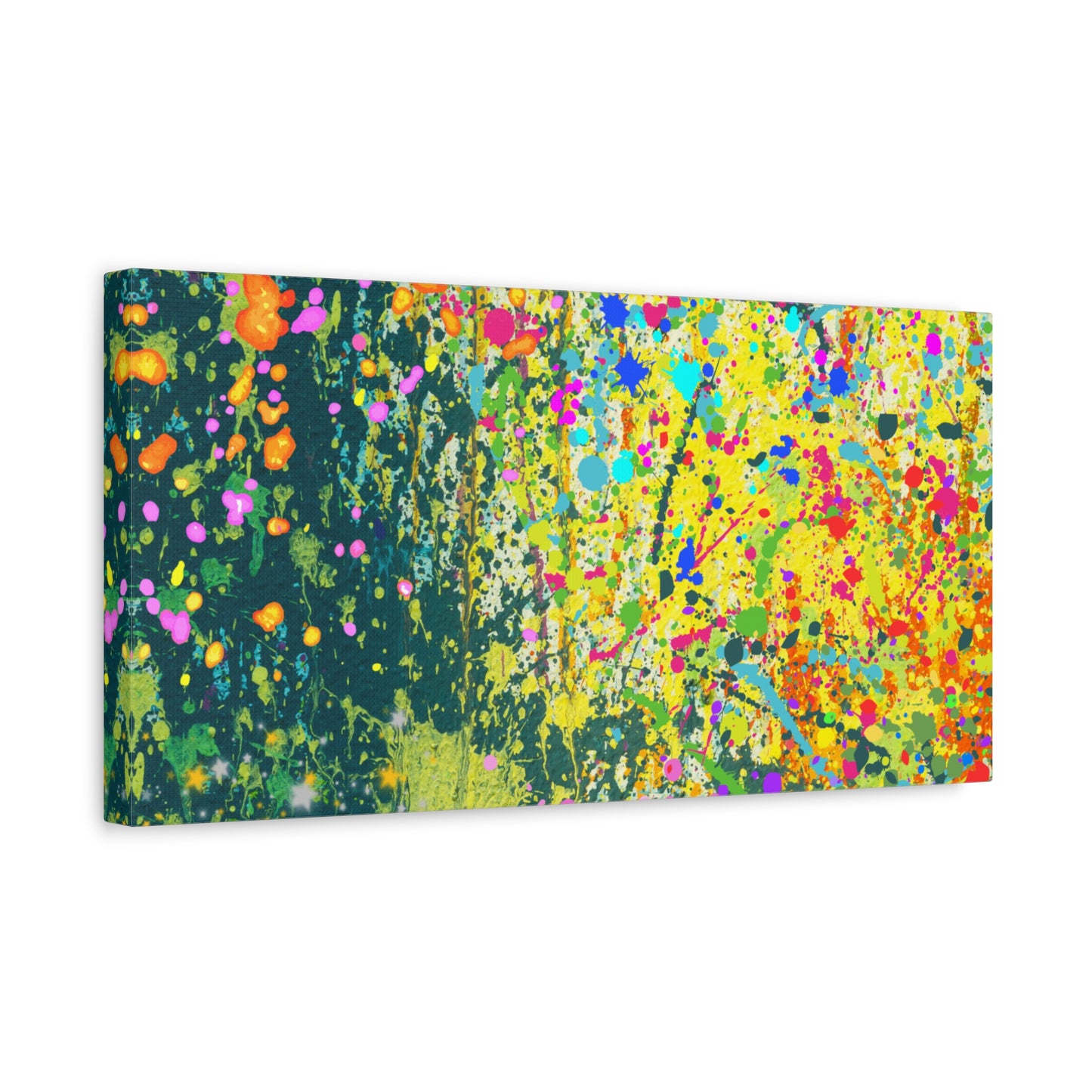 Vibrant Colorful Paint Splatter Abstract Art Canvas Print