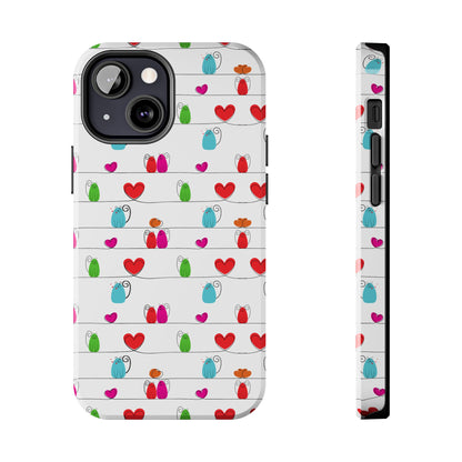 Cat and Hearts Tough Phone Cases