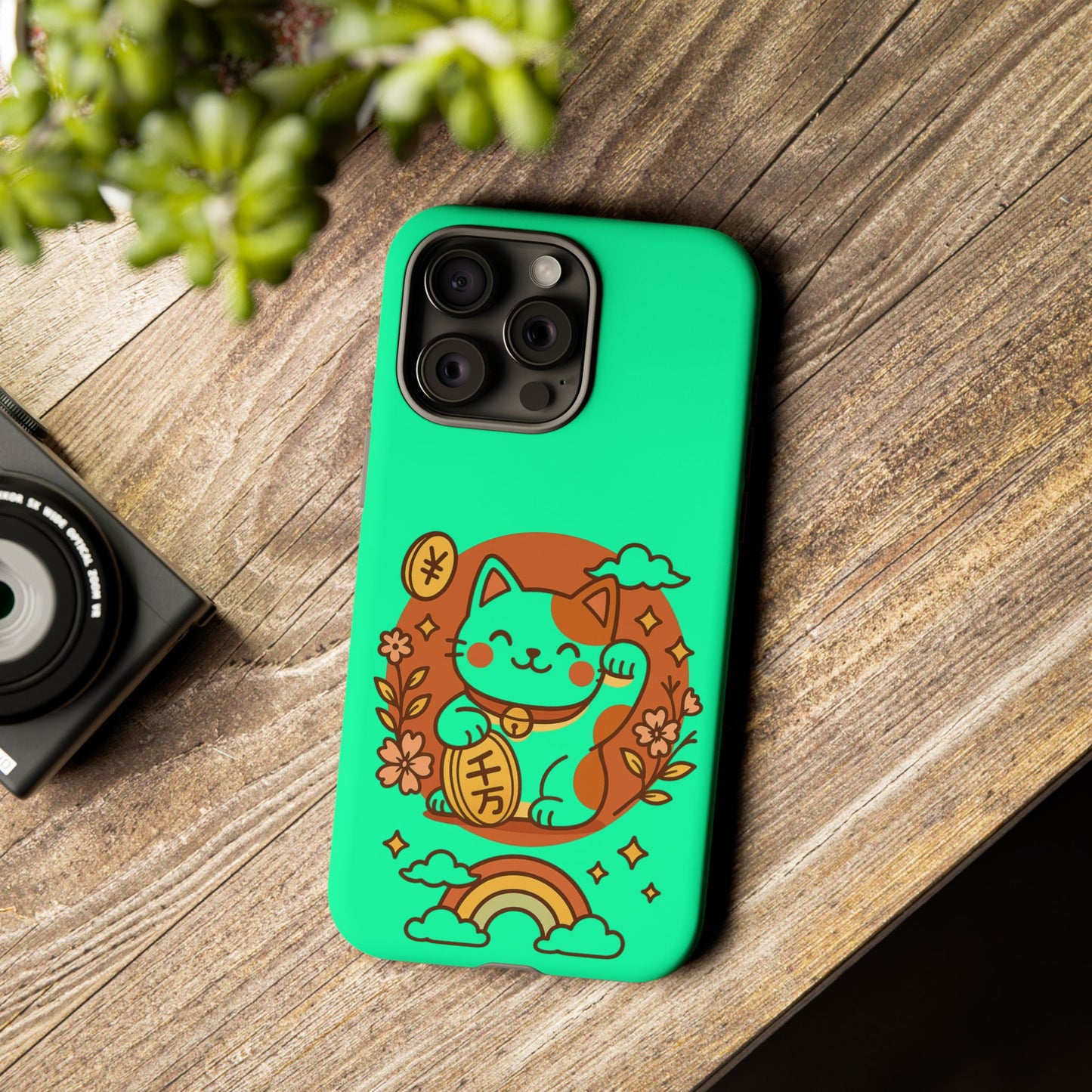 Japanese Kawaii Lucky Cat Protective Phone Case