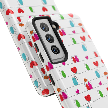 Cat and Hearts Tough Phone Cases
