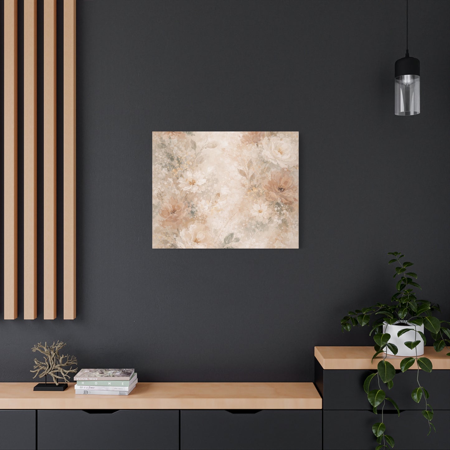 Neutral Vintage Floral Canvas Print — Matte Stretched Wall Art - Paragon Prints