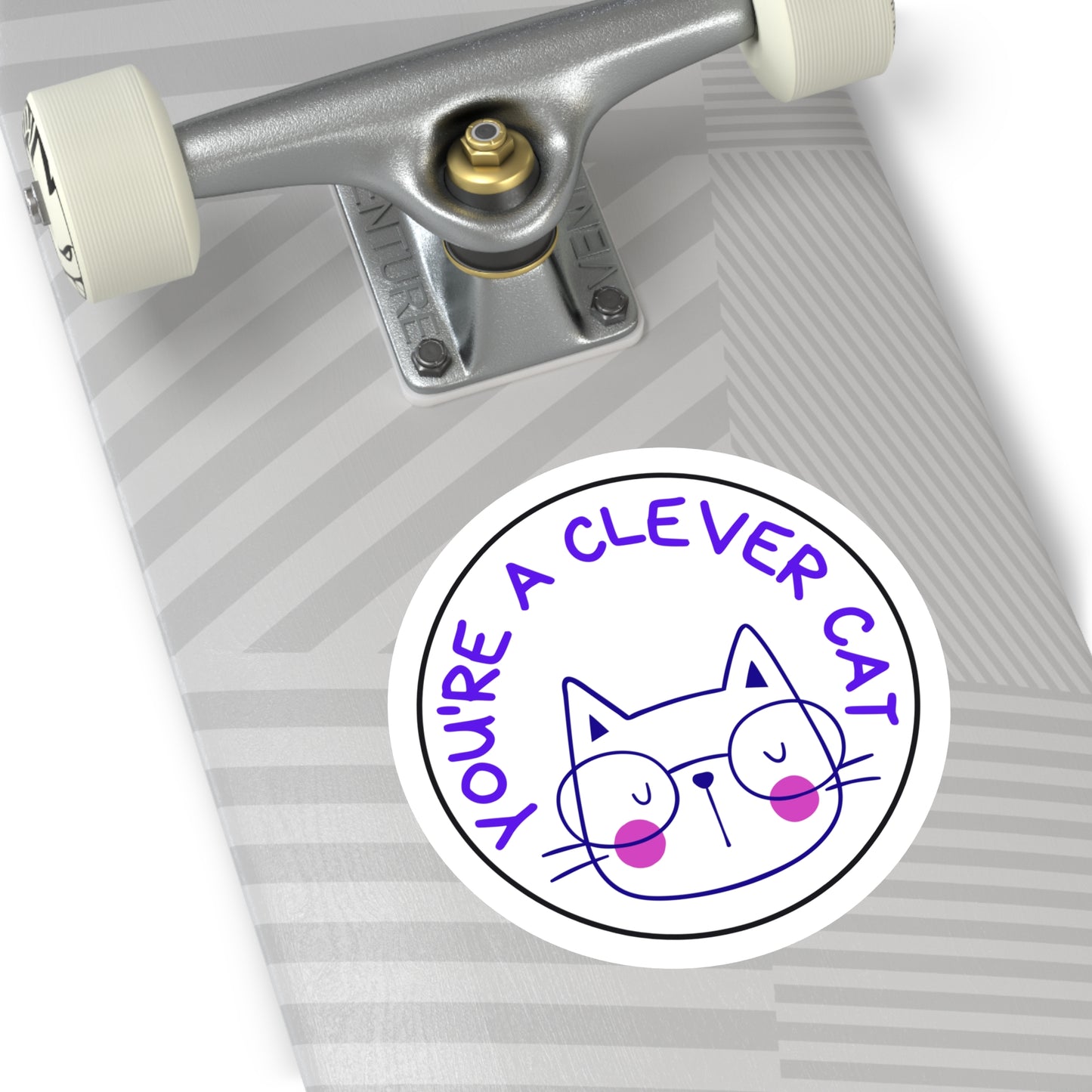 Clever Cat Round Stickers, Indoor\Outdoor