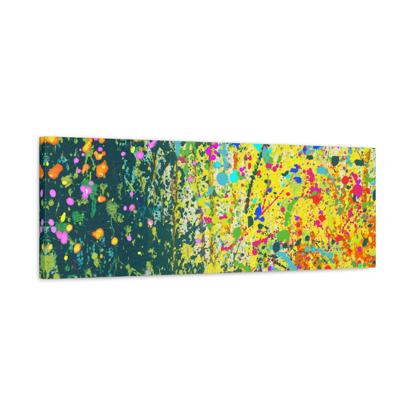Vibrant Colorful Paint Splatter Abstract Art Canvas Print