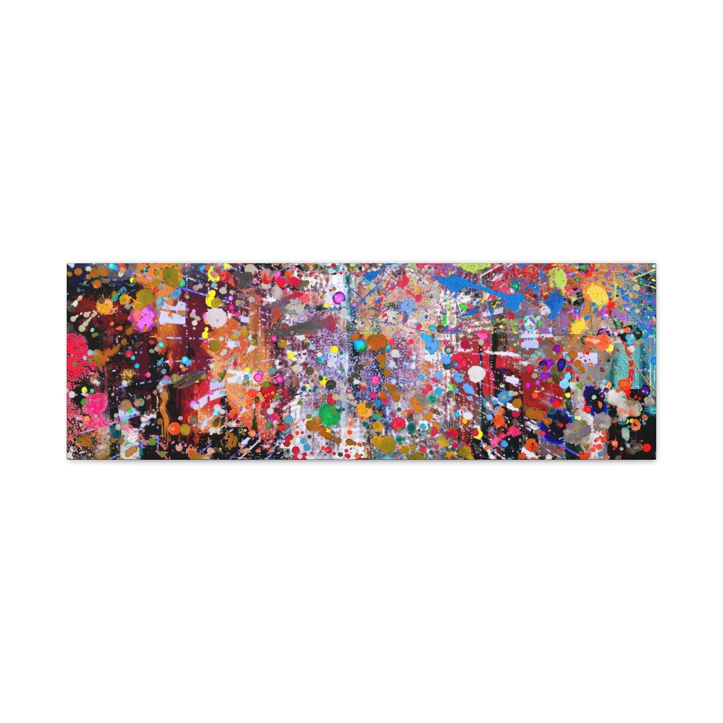 Urban Chaos: Neon Splatter Symphony Abstract Canvas Print Art