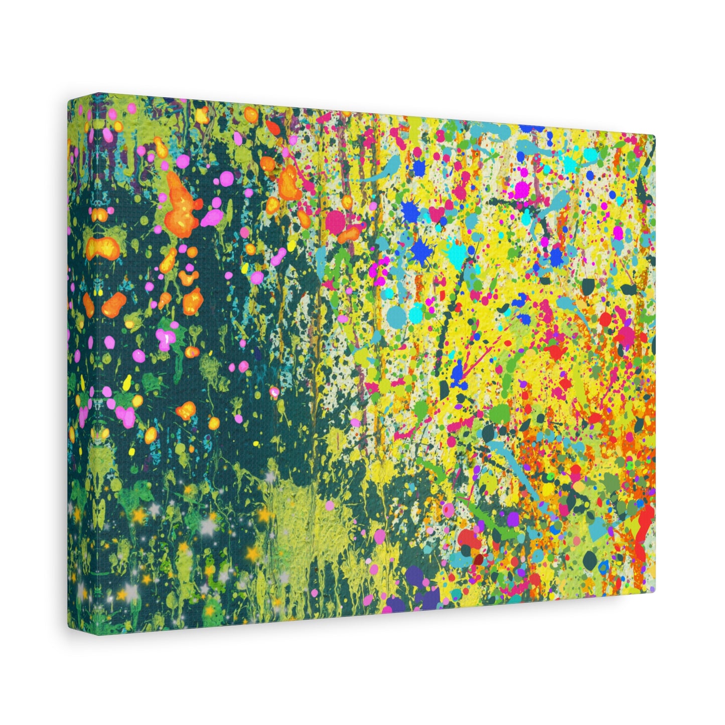 Vibrant Colorful Paint Splatter Abstract Art Canvas Print