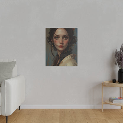 Classical Beauty Portrait Canvas Print – Elegant Oil-Style Girl Wall Art for Sophisticated Interiors