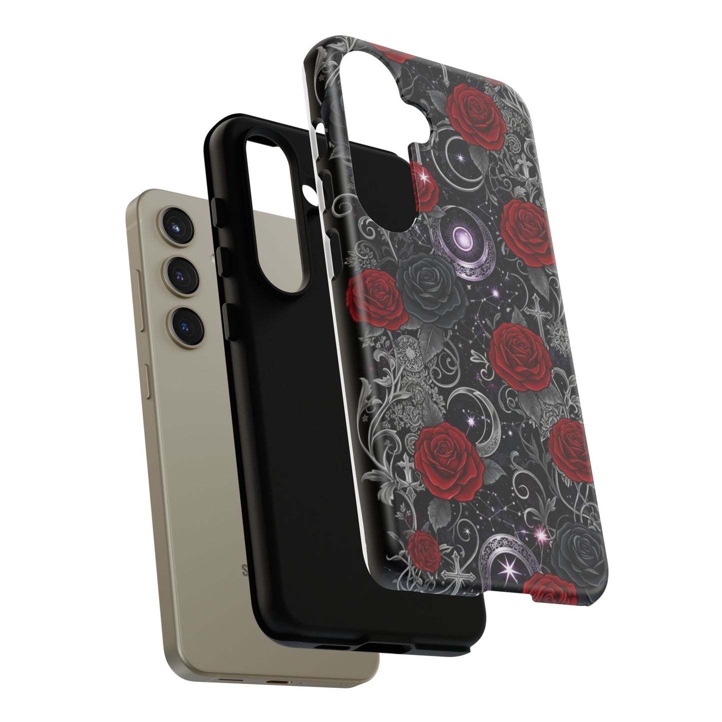 Dark Gothic Red Roses Matte Tough Phone Cases