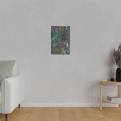 Color Drip Explosion Canvas Print  – Abstract Splatter Wall Art with Neon Paint on Dark Texture