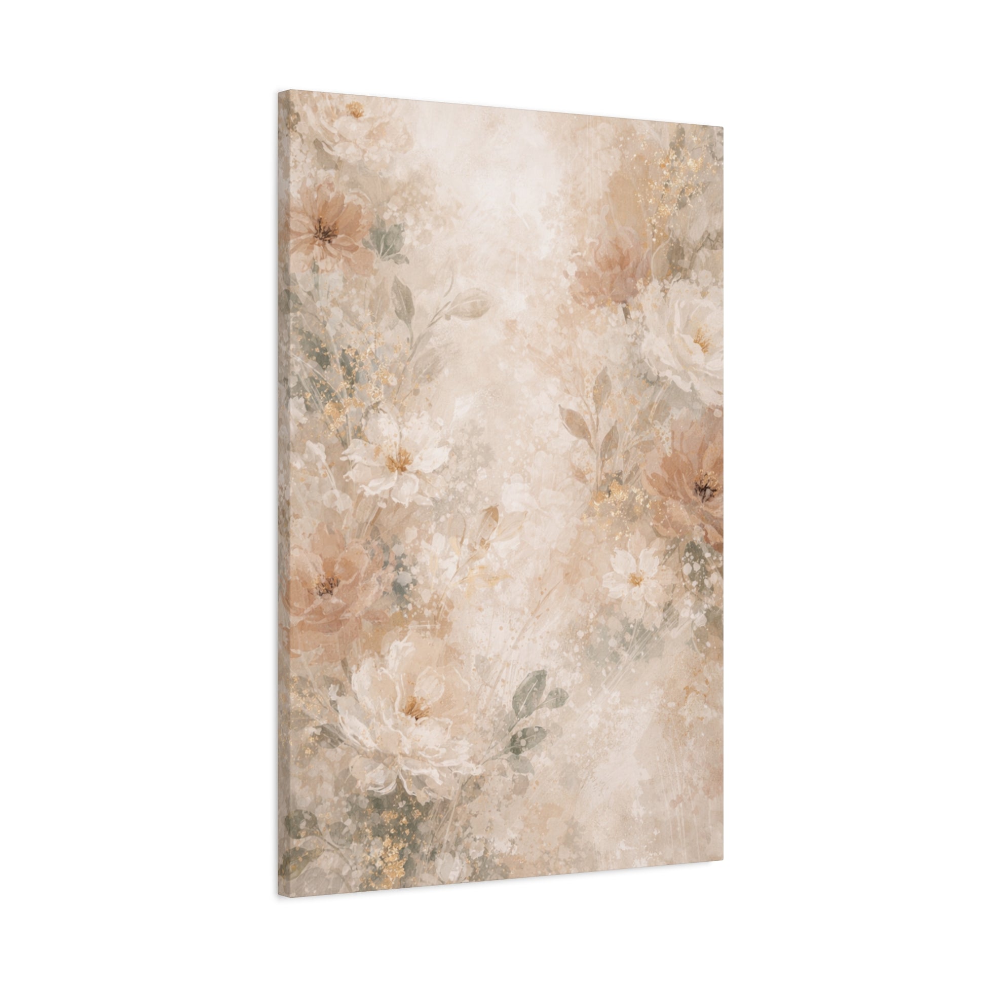 Neutral Vintage Floral Canvas Print — Matte Stretched Wall Art - Paragon Prints