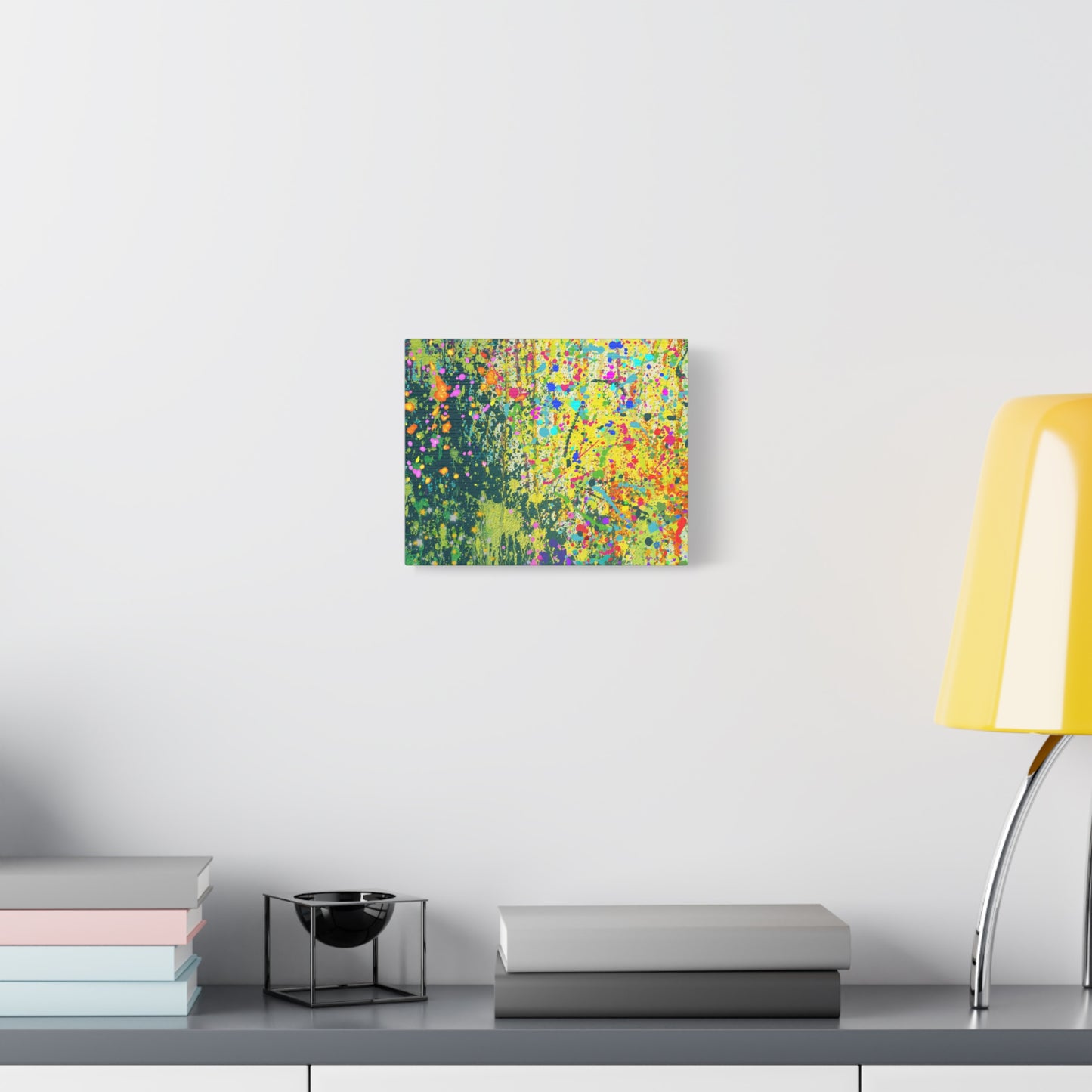 Vibrant Colorful Paint Splatter Abstract Art Canvas Print