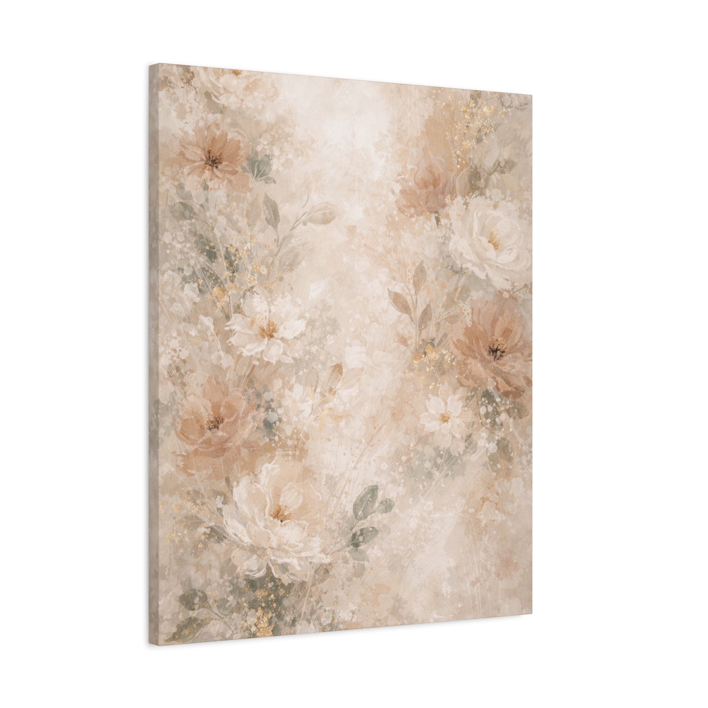 Neutral Vintage Floral Canvas Print — Matte Stretched Wall Art - Paragon Prints