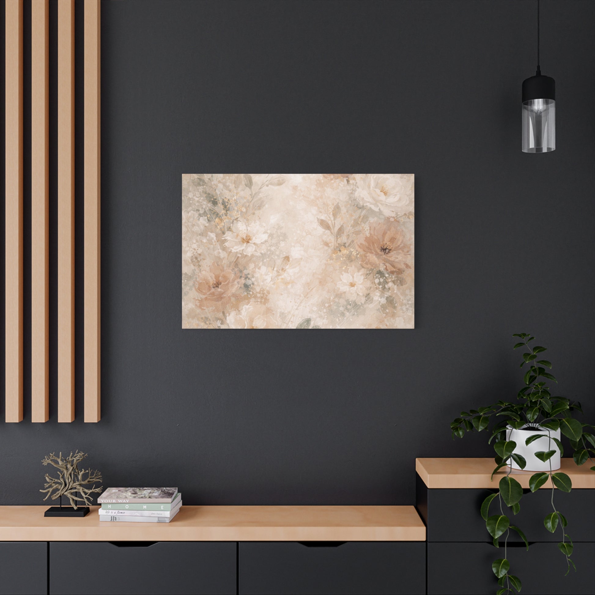 Neutral Vintage Floral Canvas Print — Matte Stretched Wall Art - Paragon Prints