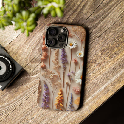Pressed Flower Garden Phone Case – Vintage Botanical Aesthetic