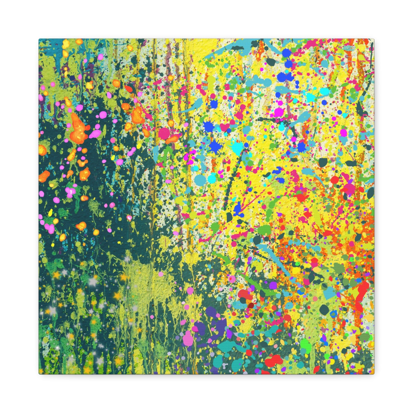 Vibrant Colorful Paint Splatter Abstract Art Canvas Print