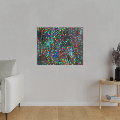 Color Drip Explosion Canvas Print  – Abstract Splatter Wall Art with Neon Paint on Dark Texture