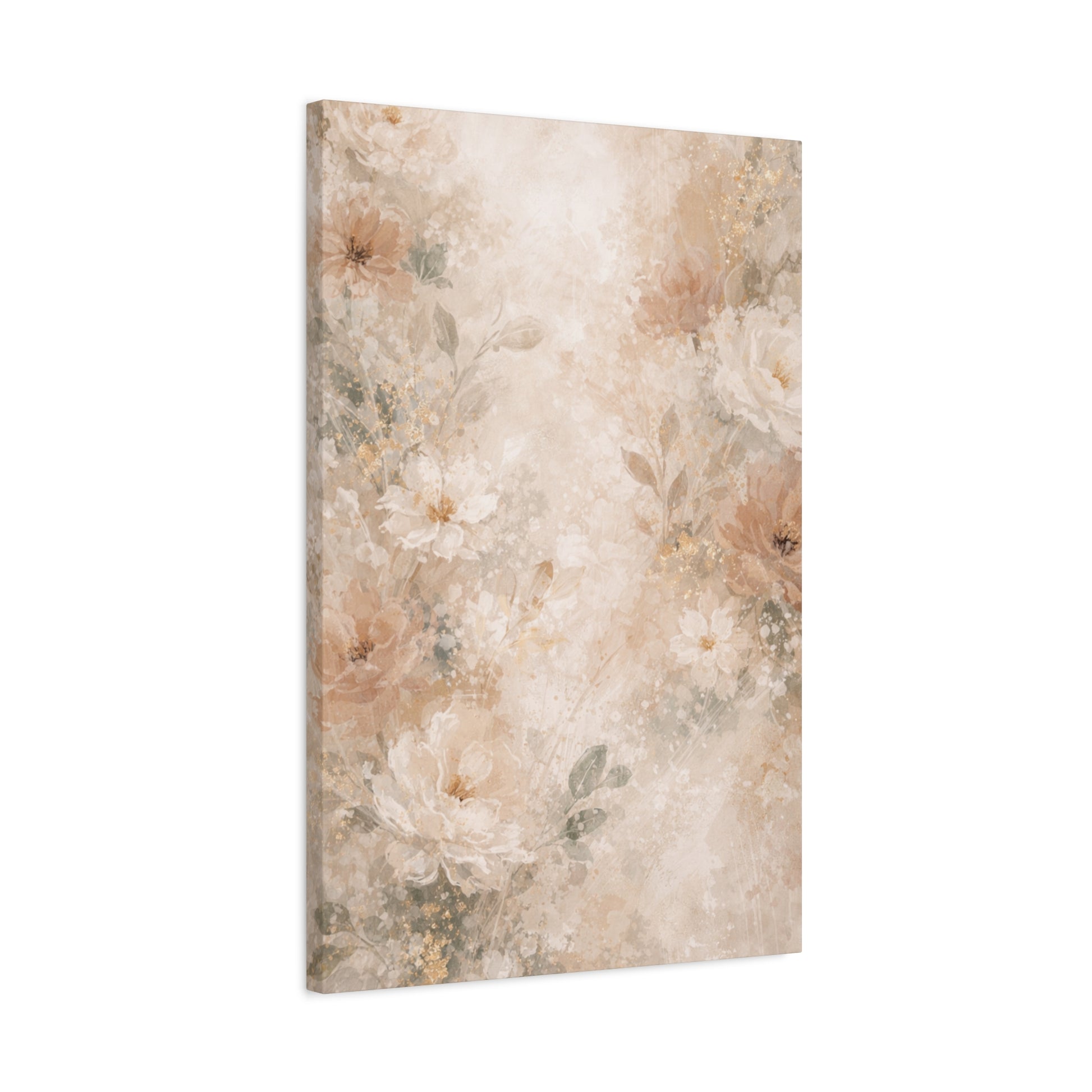 Neutral Vintage Floral Canvas Print — Matte Stretched Wall Art - Paragon Prints