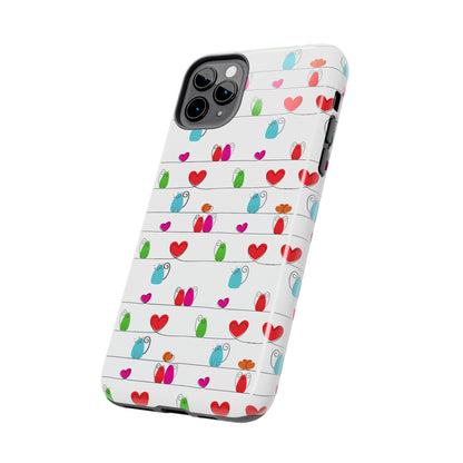Cat and Hearts Tough Phone Cases