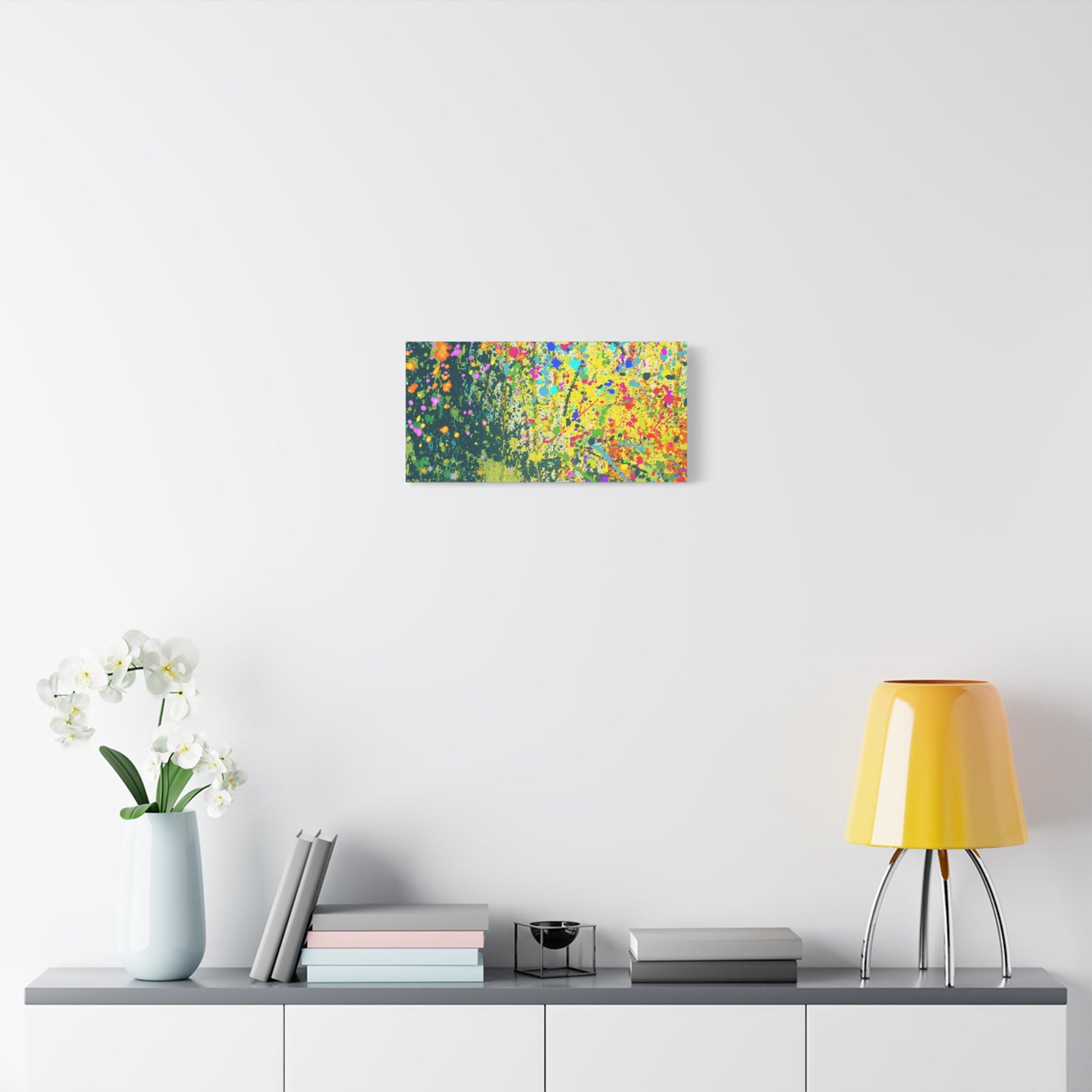 Vibrant Colorful Paint Splatter Abstract Art Canvas Print