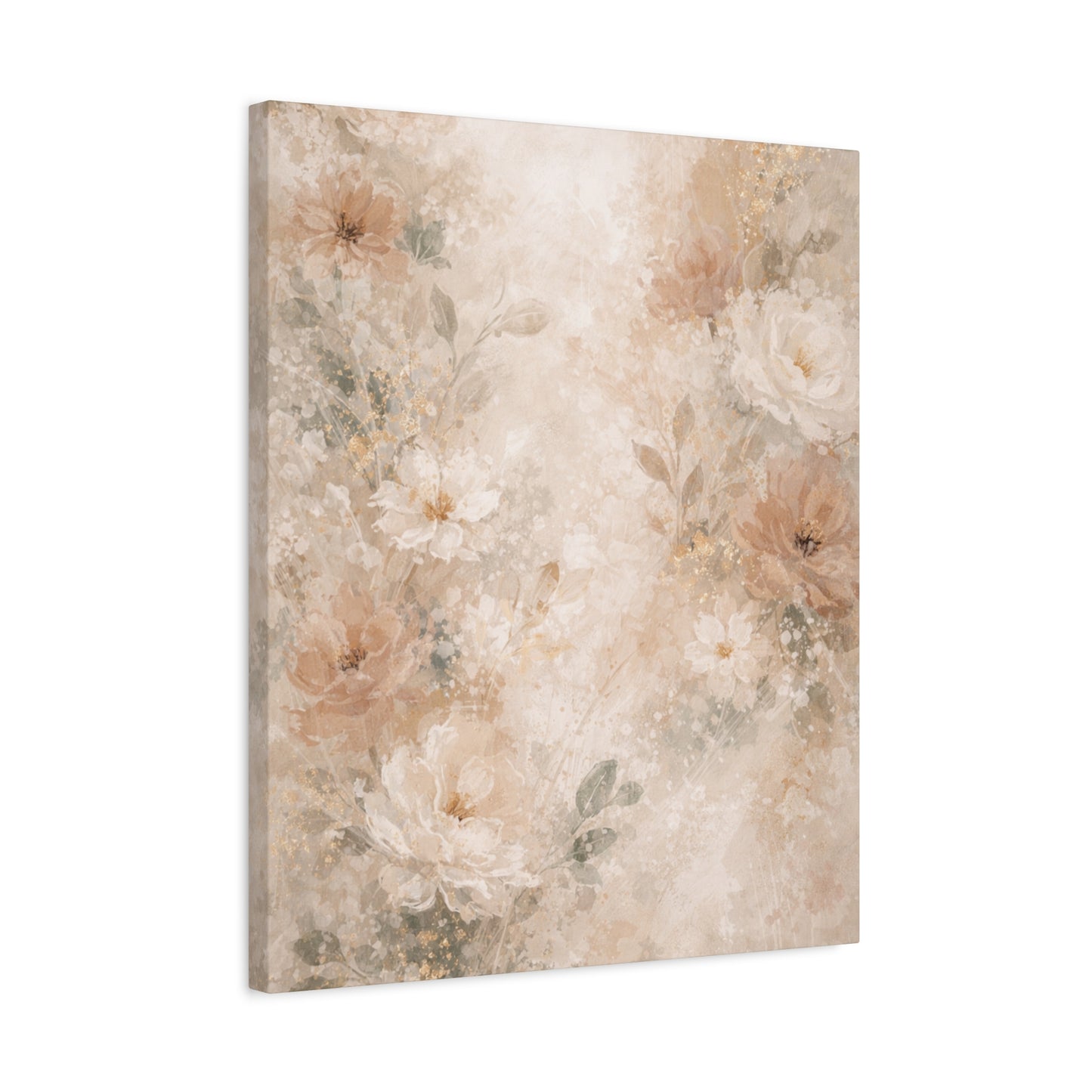 Neutral Vintage Floral Canvas Print — Matte Stretched Wall Art - Paragon Prints