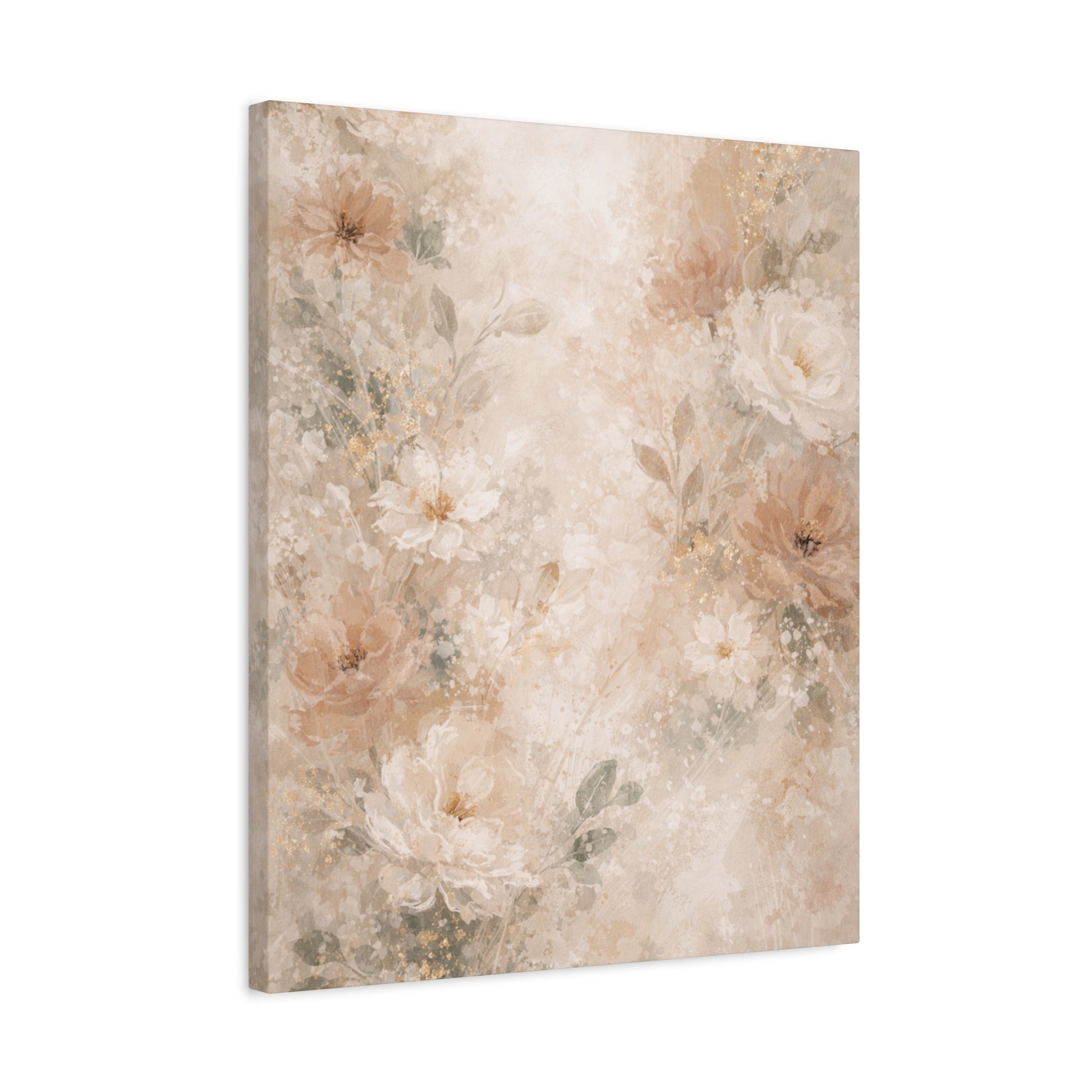 Neutral Vintage Floral Canvas Print — Matte Stretched Wall Art - Paragon Prints
