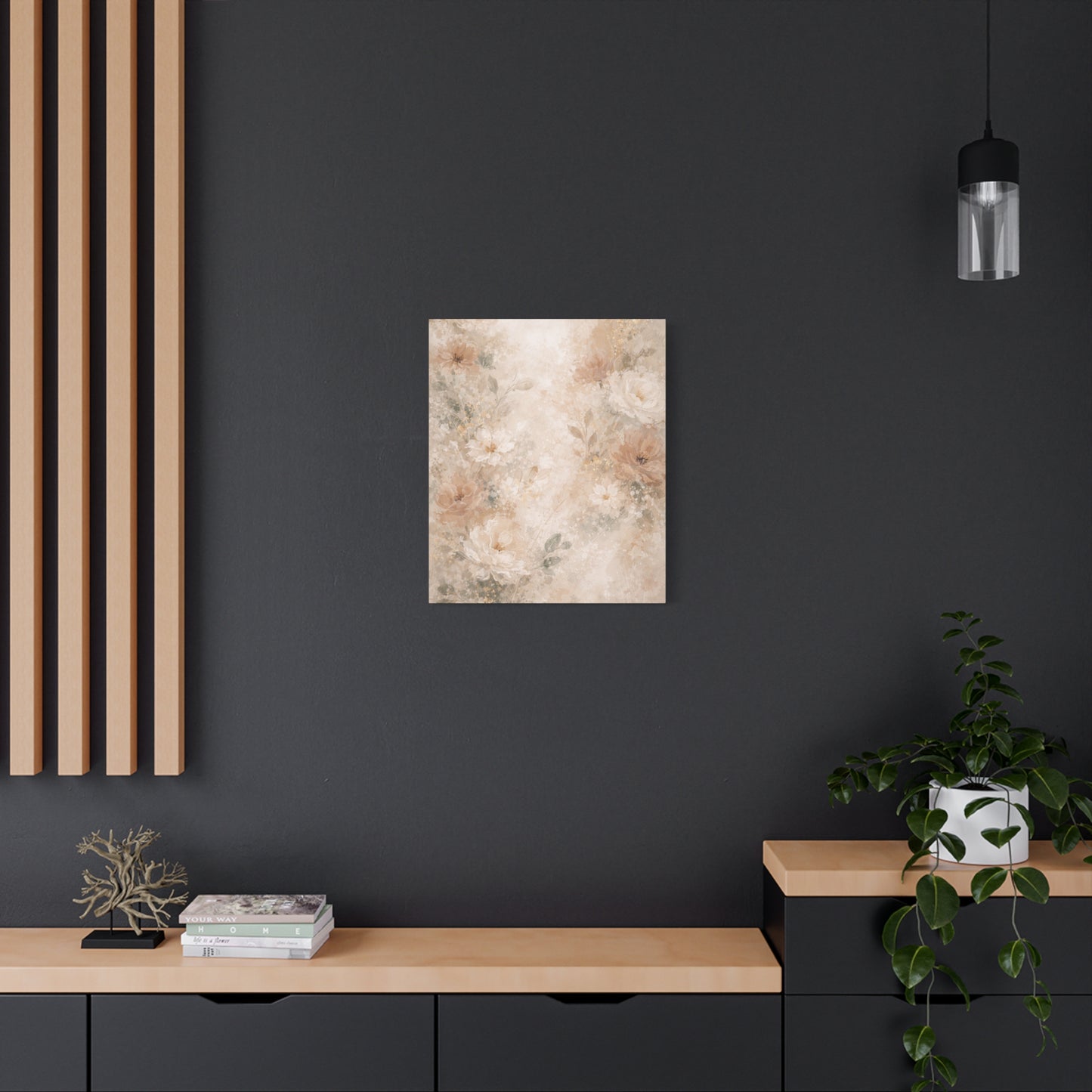 Neutral Vintage Floral Canvas Print — Matte Stretched Wall Art - Paragon Prints