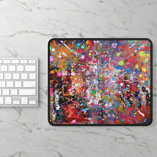 Urban Chaos: Neon Splatter Symphony Abstract Act Mousepad