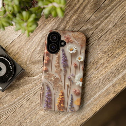 Pressed Flower Garden Phone Case – Vintage Botanical Aesthetic