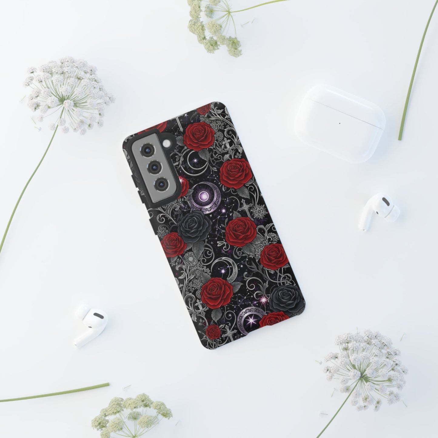 Dark Gothic Red Roses Matte Tough Phone Cases