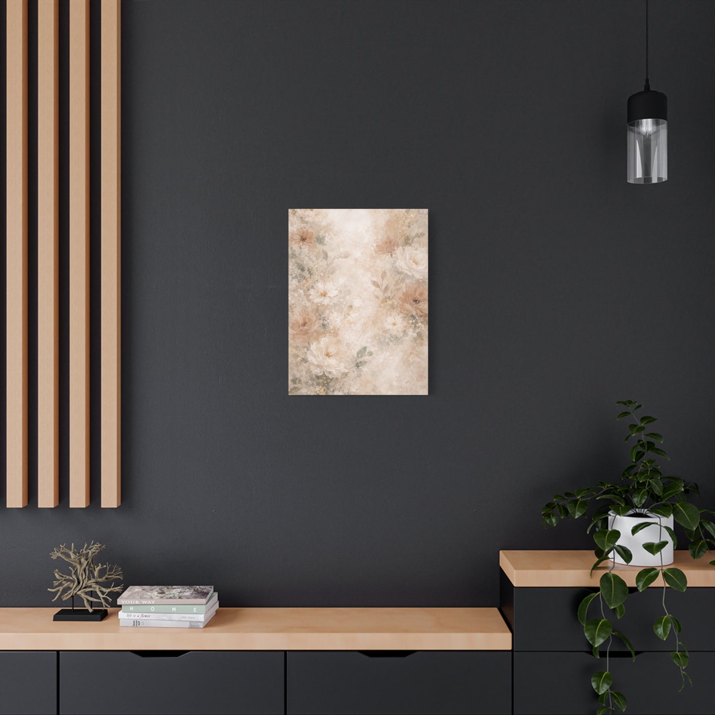 Neutral Vintage Floral Canvas Print — Matte Stretched Wall Art - Paragon Prints
