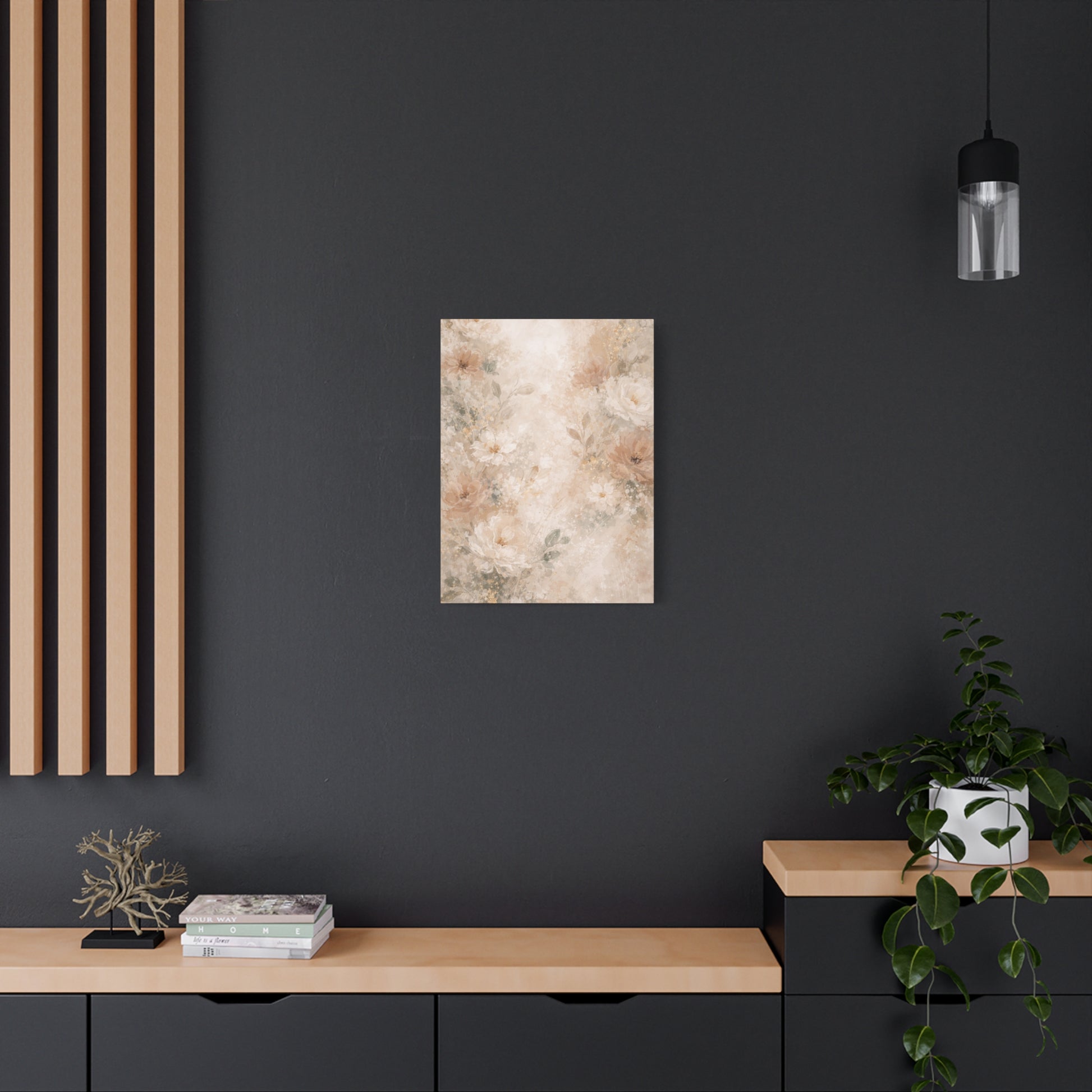 Neutral Vintage Floral Canvas Print — Matte Stretched Wall Art - Paragon Prints