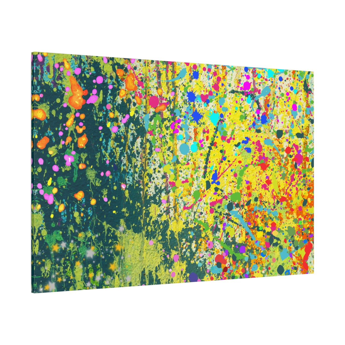 Vibrant Colorful Paint Splatter Abstract Art Canvas Print