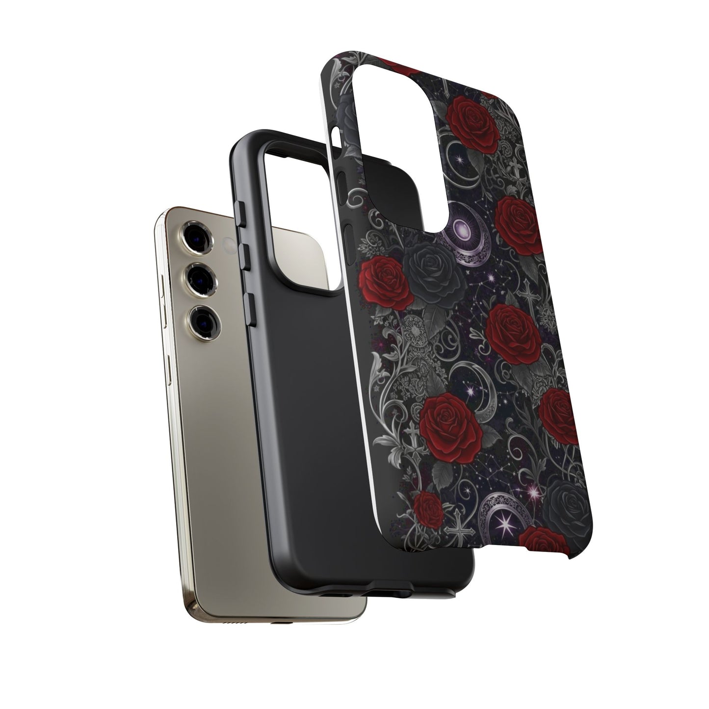 Dark Gothic Red Roses Matte Tough Phone Cases