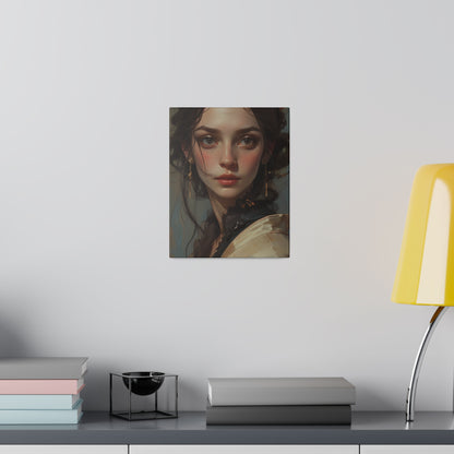 Classical Beauty Portrait Canvas Print – Elegant Oil-Style Girl Wall Art for Sophisticated Interiors